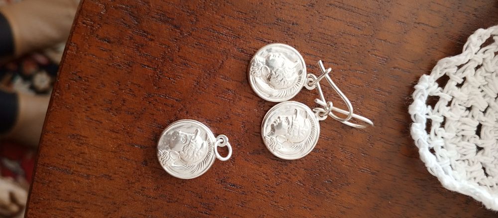 Kolczyki, zawieszka srebrna 925