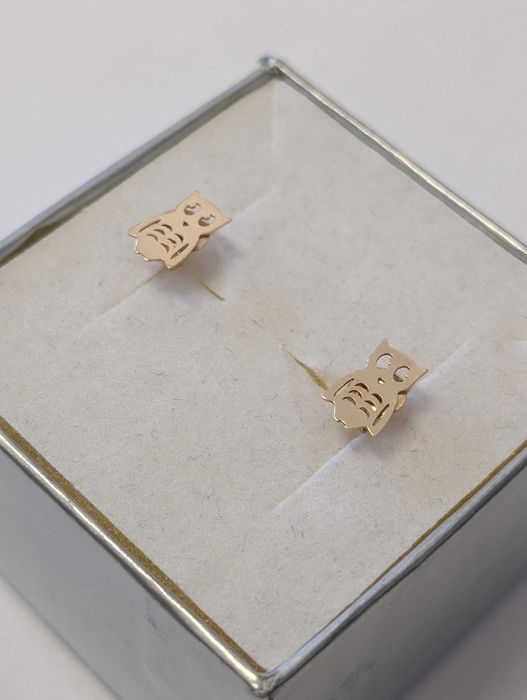 Złote kolczyki 585 14K 0,65 g dł. 8 mm