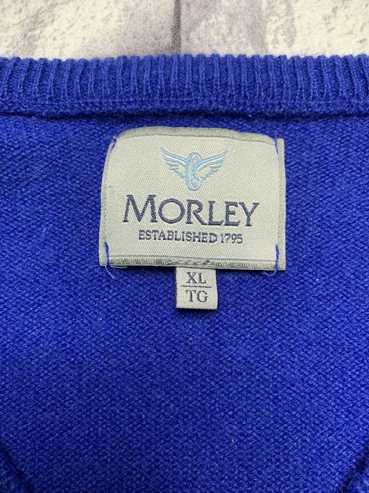 Sweter wełniany  lambswool  Morley r.XL klasyczny V-neck