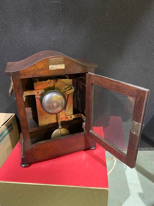 Relogio Mesa Inglês Séc XIX Ja Duff & Son  41 cm Pau-Santo Trabalhar