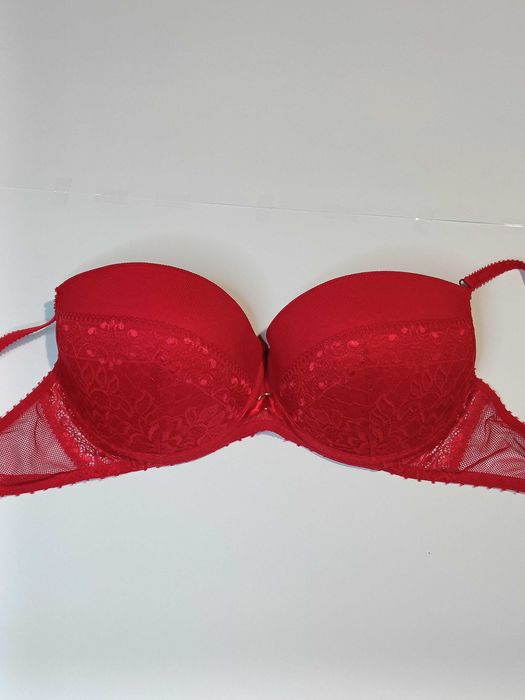 Красный кружевной бюстгальтер Jasmine без поролона на косточках 80B
