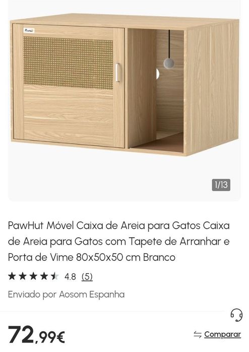 Caixa cama/WC para gato