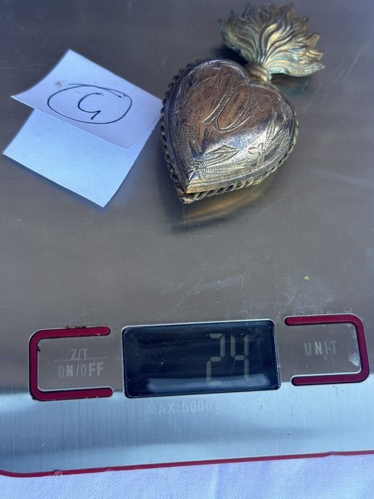 Relicário Ex Voto , coração de Maria , Séc.XIX