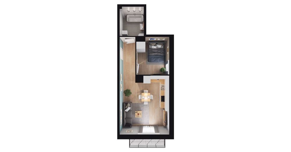 2-pokojowe mieszkanie 36m2 + balkon
