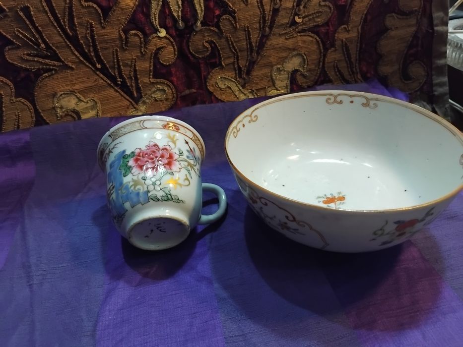 Tigela e taça  da companhia das índias séc XVIll