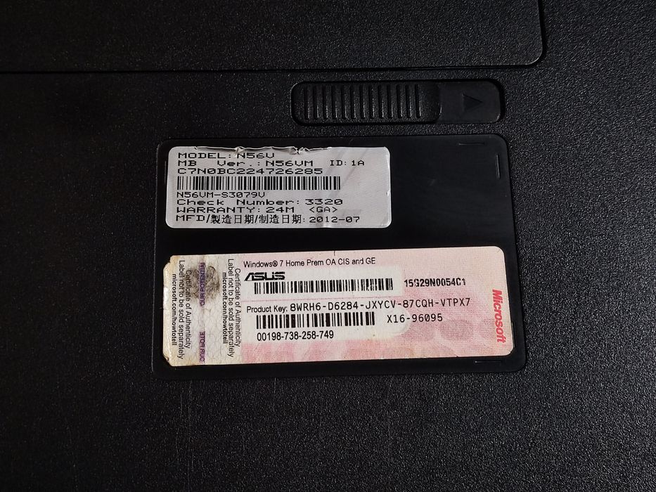 Ноутбук Asus N56VM i7/HDD-500Gb/DDR3-8Gb/Nvidia GT 630M