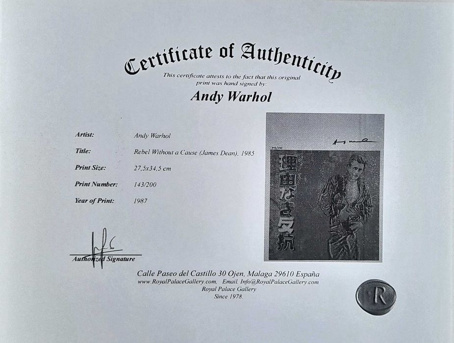 Andy Warhol. С экспертизой.