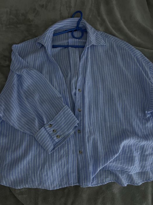 Голуба рубашка жіноча  Zara оверсайз