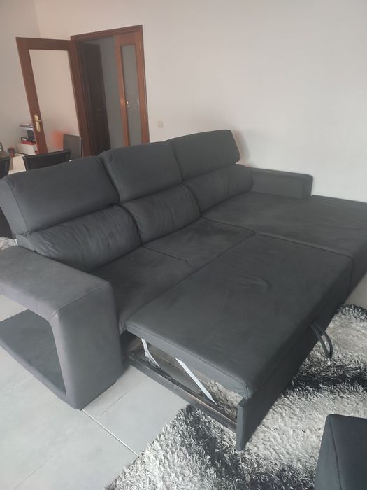 Vendo sofá chaise long em microfibra