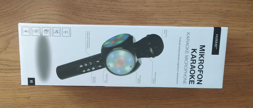 Mikrofon karaoke czarny - Hykker - NOWY