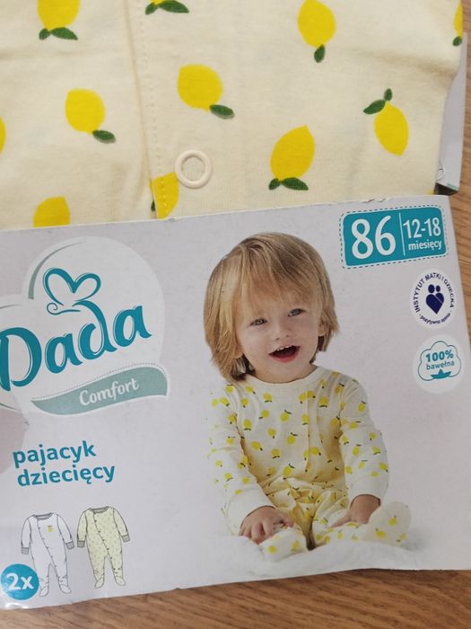 Zestaw 2x pajacyk Dada 86 – nowe, 100% bawełna