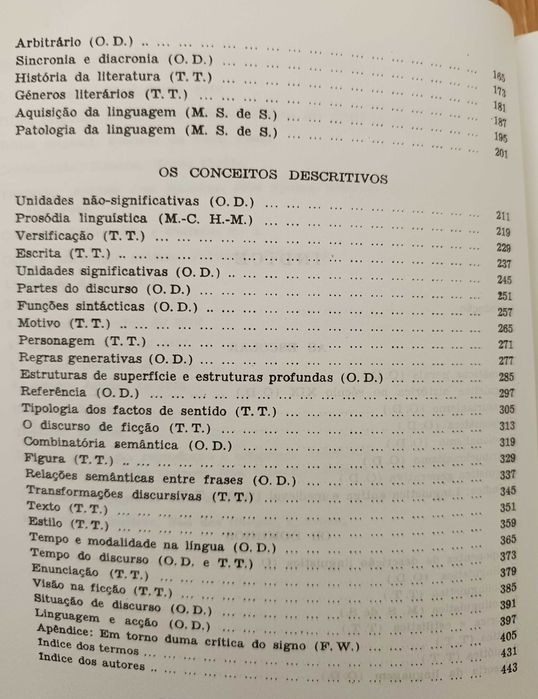 Dicionário das Ciências da Linguagem - Ducrot e Todorov (portes incl.)