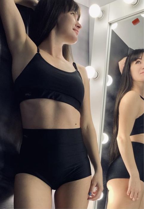 Шорты черные высокая посадка, высокие шорты для танцев спорта