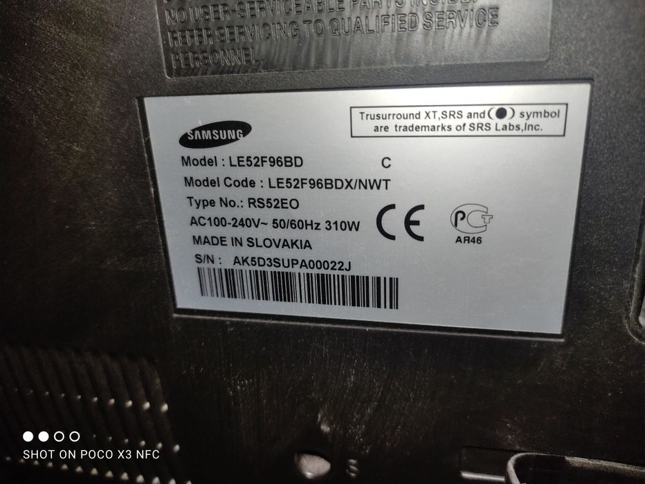 телевизор SAMSUNG LE52F96BD