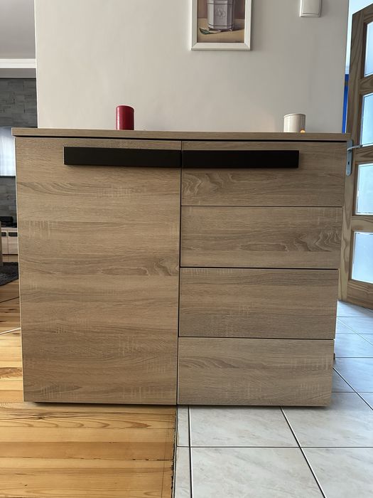 Komoda Dąb Sonoma 100x87 cm | Szuflady + Szafka | Stan BDB