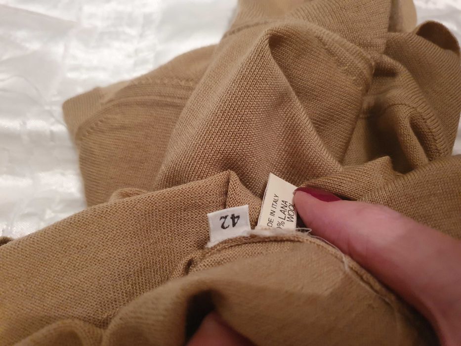 Golf cieniutki 100%merino,włoski Zanone,kolor camel,r40/S/M