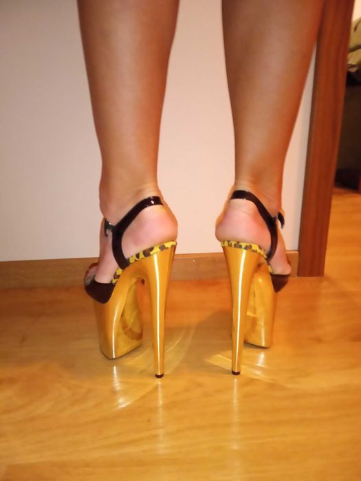 99/ Profesionalne buty gogo OD RĘKI 37 rozmiar złoto czarne szpilki