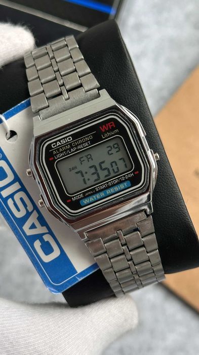 Годинник Vintage A159 silver-black | касіо A168 | часы касыо A158