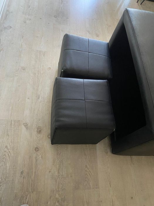 Sofá chaise long preto
