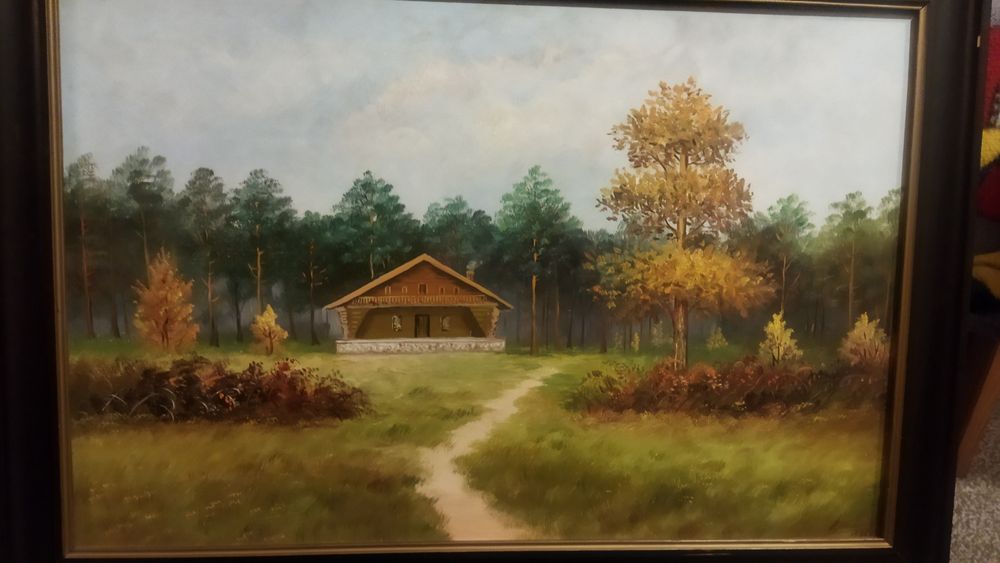 Obraz olejny oprawiony