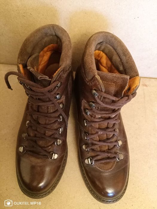 Ботинки тёмно-коричневый кожаные