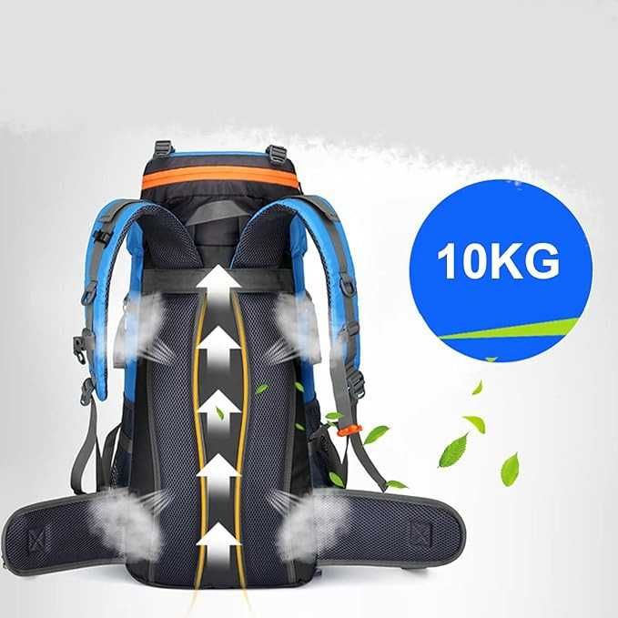 Plecak Turystyczny OPETDO Alpinizm Wspinaczka Trekking Niebieski 70L