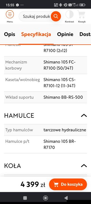 Szosa Sensa Veneto disc Shimano 105