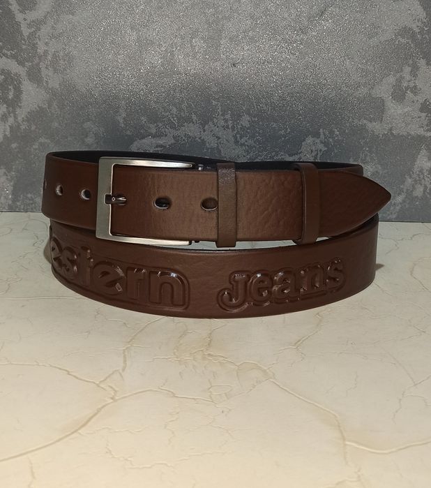 Ремень мужской джинсовий  кожаный ремінь чоловічий джинсовий пасок