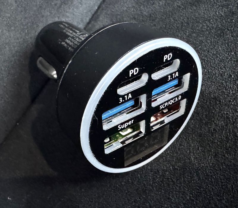 6-in-1 Fast Car Charger / Multi-port Car Charger - szybka ładowarka samochodowa