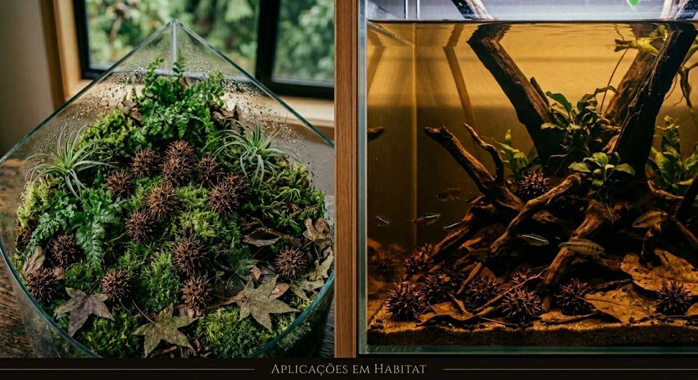 Sweetgum Pods Tratadas/Esterilizadas (Aquários, Isópodes, Terrários)