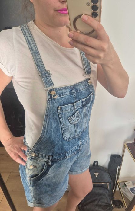 Ogrodniczki kombinezon na lato dżinsowy jeans plus size wygodny XL