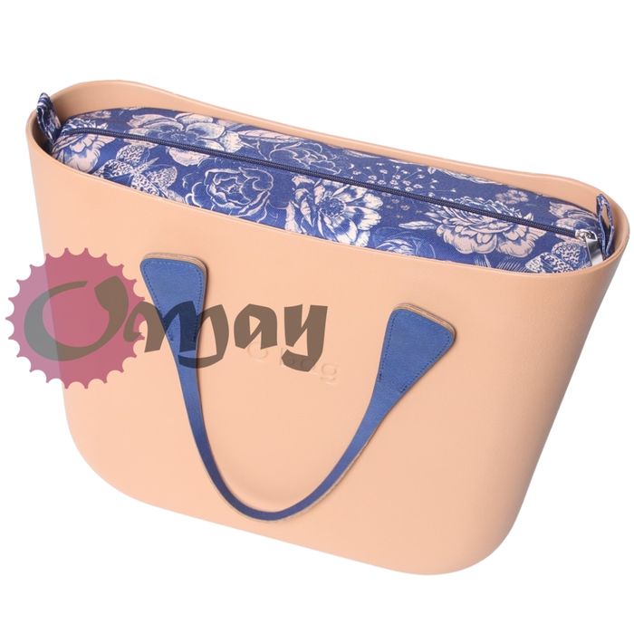 Granatowy organizer do OBAG STANDARD róże złote 2 kieszenie OMAY