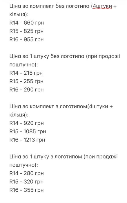 Колпаки на колеса Radius ковпаки на диски Радіус Радиус