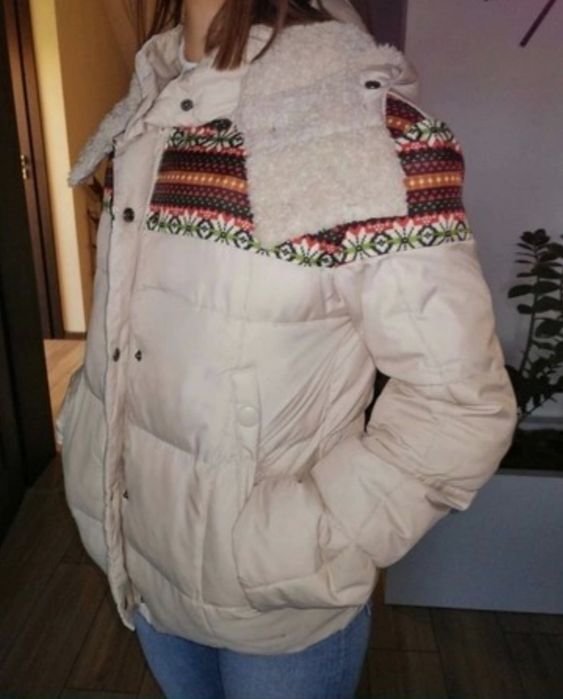 Kurtka zimowa XS kremowa