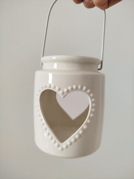 Керамічний ліхтар-підсвічник у формі серця