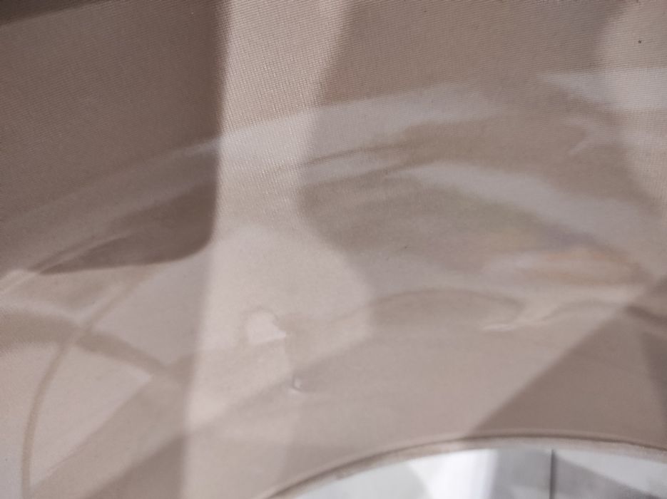 Beżowy welurowy abażur średnica 50 cm. 24,5cm wysokość