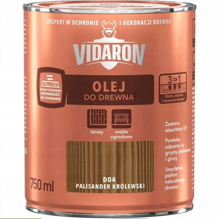 Olej do drewna VIDARON  Palisander królewski 2x 0,75l