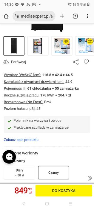 Sprzedam lodówkę marki"Lin"