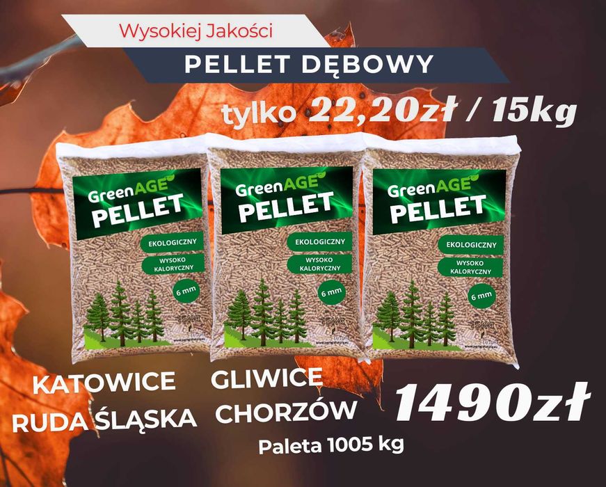 Ekologiczny PELLET Drzewny - Dębowy od producenta Worki 15 KG - 1005KG