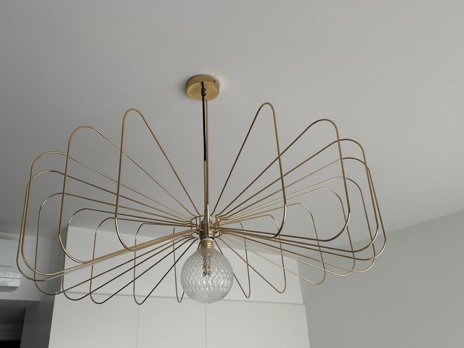 Candeeiro Dourado C/ Lampada LED Decorativa