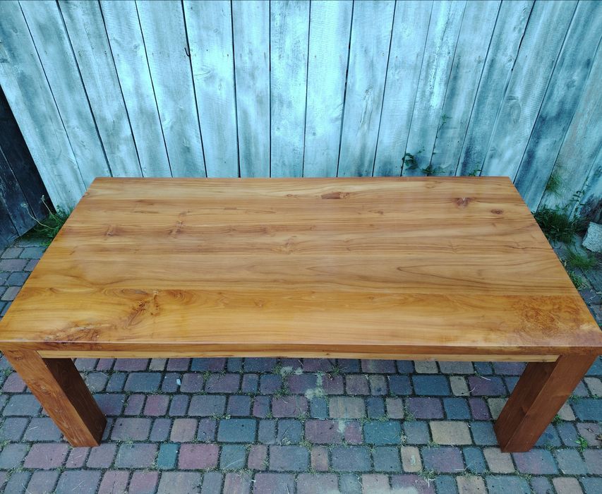 Stół z bala tekowy, tek herbaciany