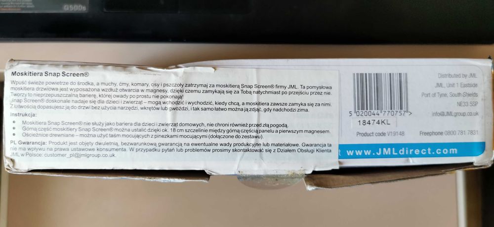 Nowa czarna moskitiera do drzwi 100/200cm.  rzepy + pinezki firmy JML