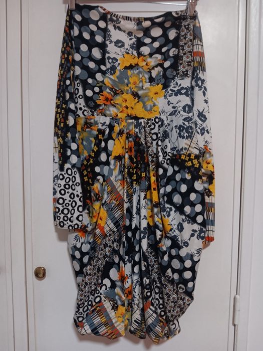 Vestido multicolorido/floral - bainha bolha