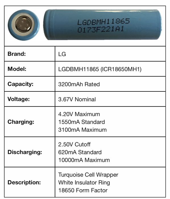 Baterias Celulas Originais 18650 LG 3.1A, Samsung 2.6A, Sanyo 2.1A