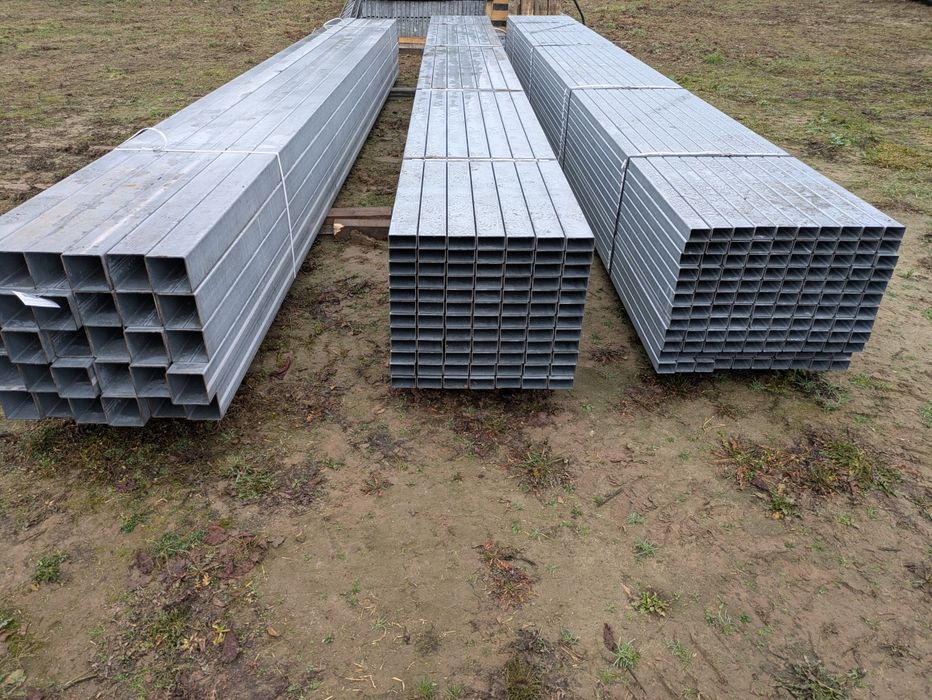 80x40x2 Profile stalowe ocynk zamknięte rury łaty ogrodzenie słup