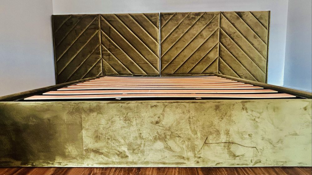 Cama de Casal 220x160cm camurça verde