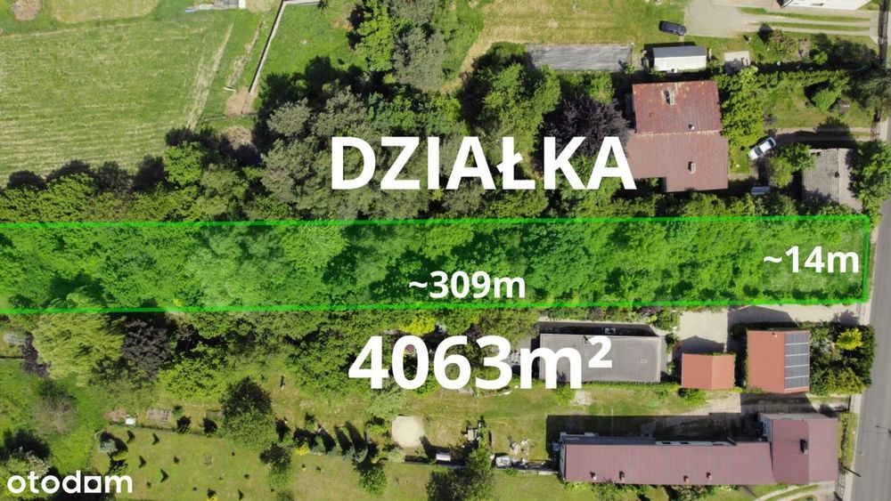 Działka pod budowę domu w zielonej okolicy .