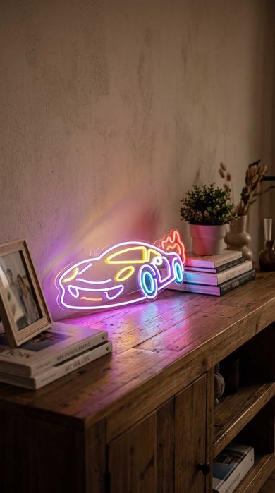 Duży neon LED Manta Samochód- 50 CM mocny akcent na ścianę