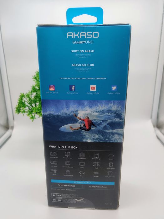 Akaso V50X + 2 батареї + кріплення єкшн камера гоу про фото відео 4K