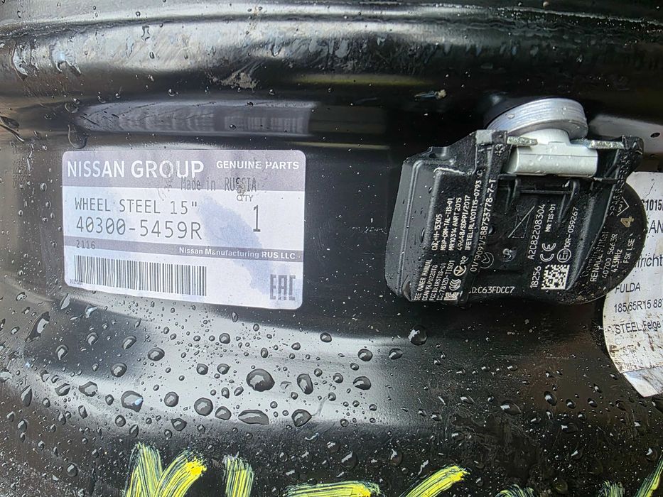 Oryginalne felgi stalowe z czujnikami NISSAN MICRA 15" 4x100 ET 50